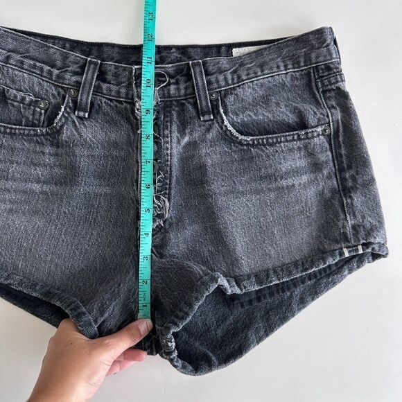 Rag & Bone Jean Shorts Womens 27 Black Mid Rise Exposed Button Fly Festival - Picture 11 of 15